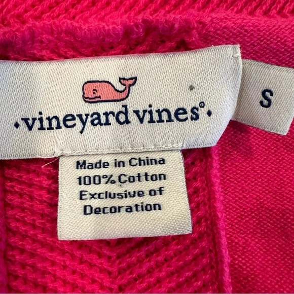 Vineyard Vines Pink V-Neck Heritage Cotton Sweater Size Small - Picture 9 of 9